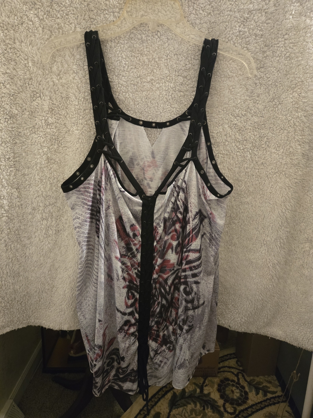 Harley-Davidson Black & White Tank with Red Graphic